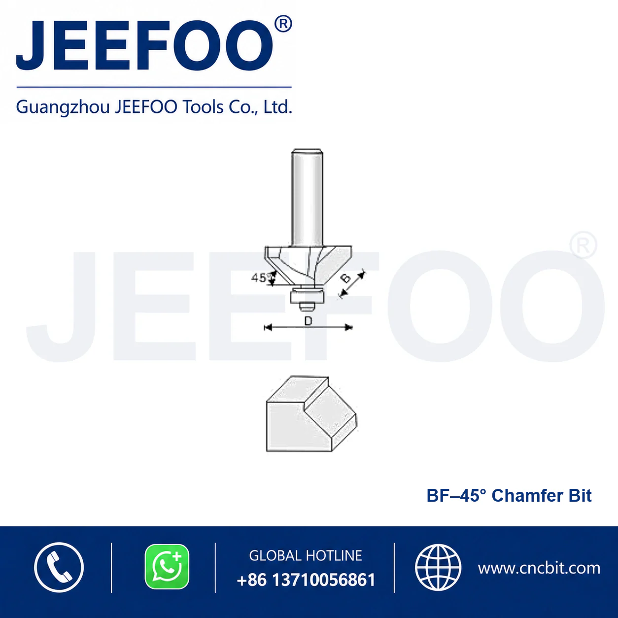 BF Bearing Guided Trimming Cutter schematic product image