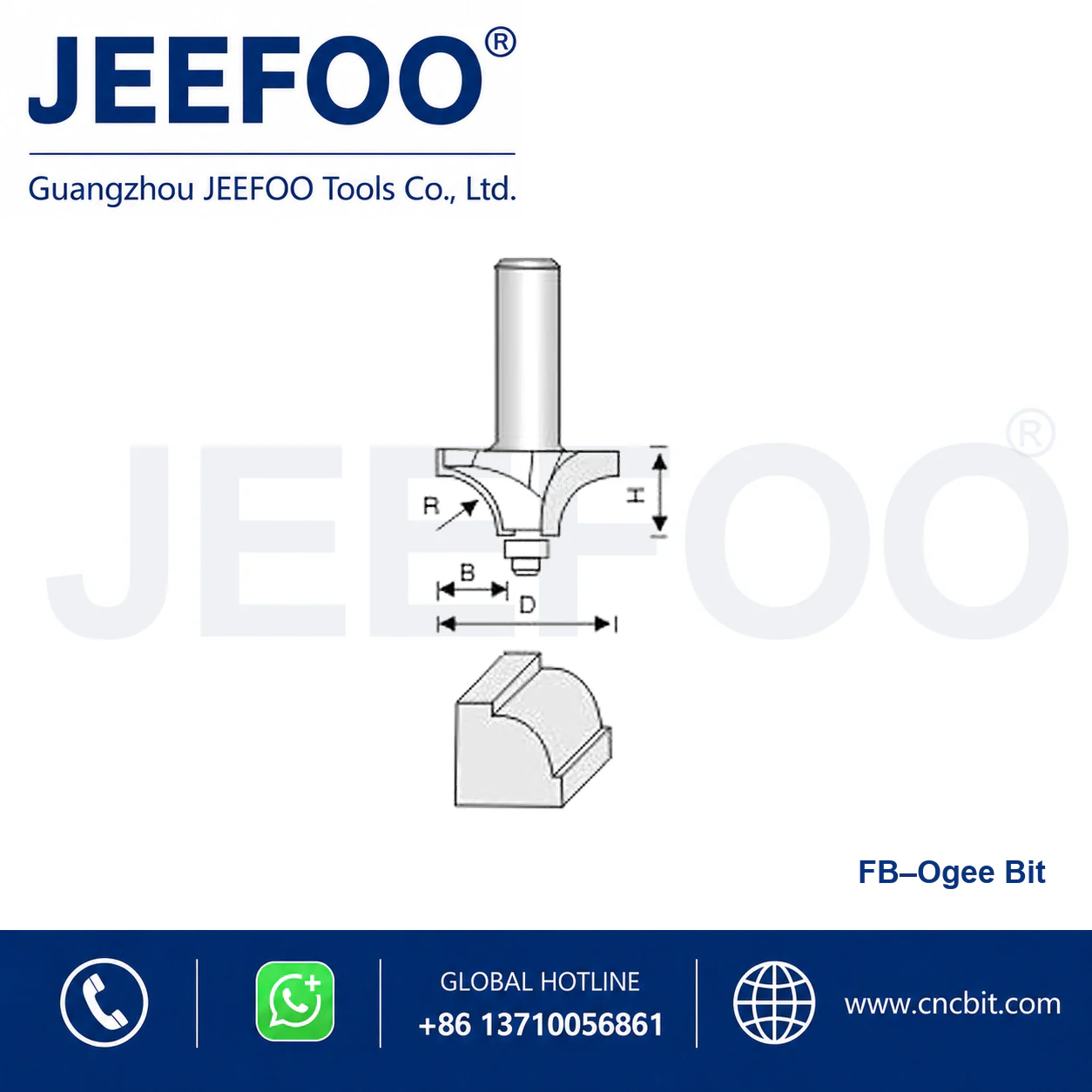 FB Convex Half-Round Cutter schematic product image