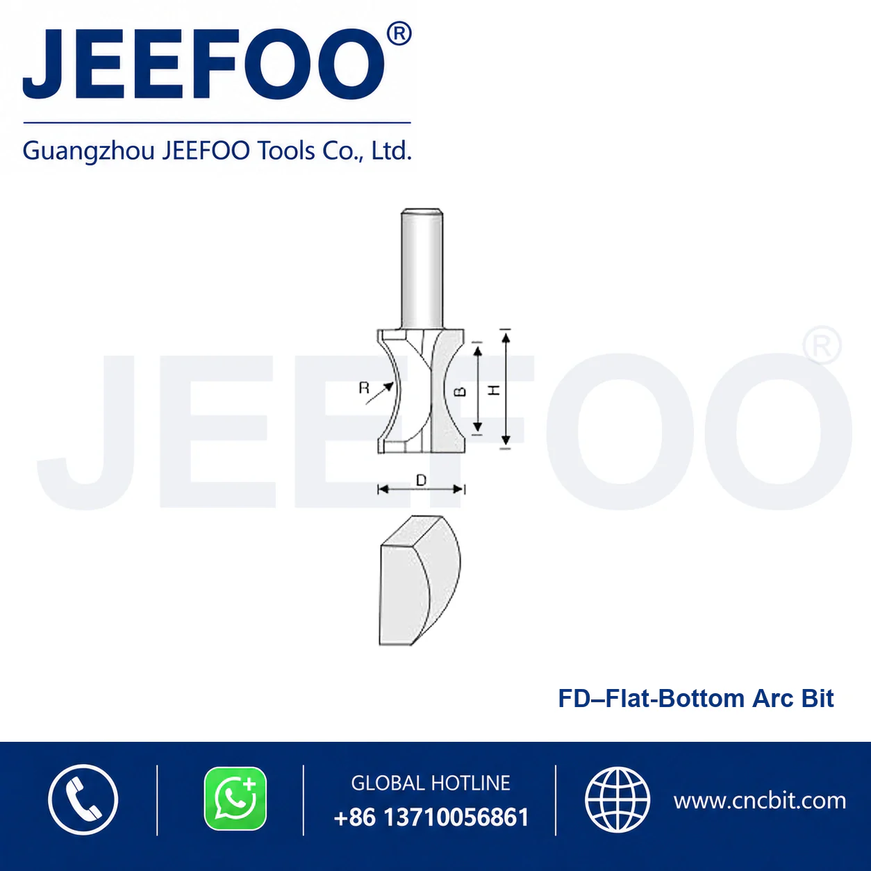 FD Convex Half-Round Cutter schematic product image