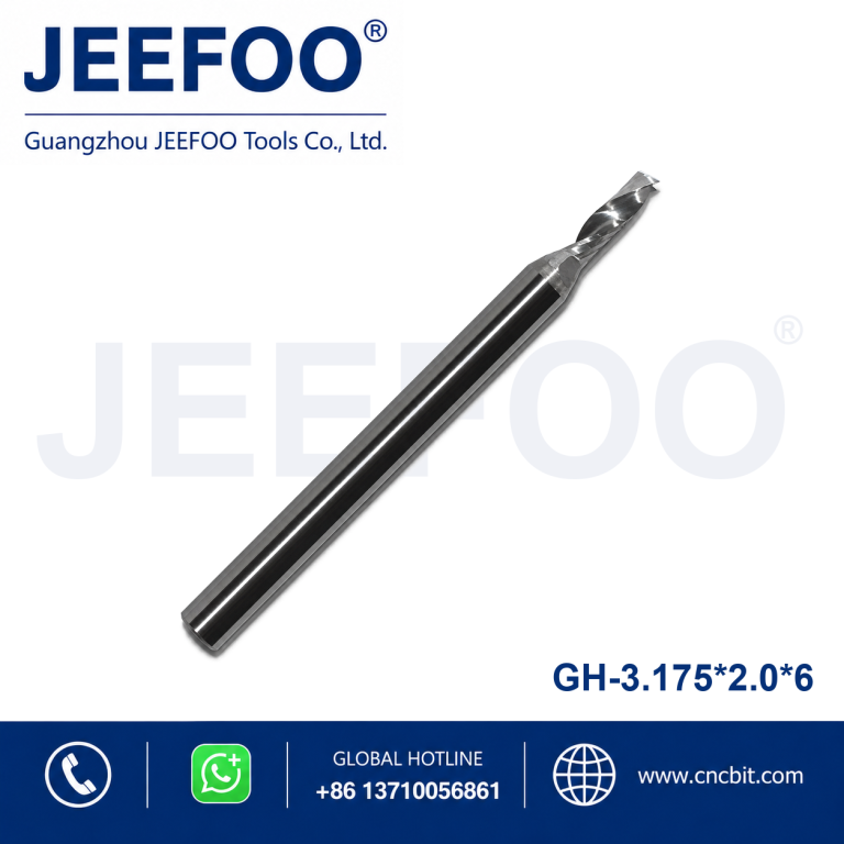 3.175x2.0x6 One Spiral Flute Bits Tungsten Carbide End Mill Engraving Tool Bits Wood Router Bits Cutting Tool product image