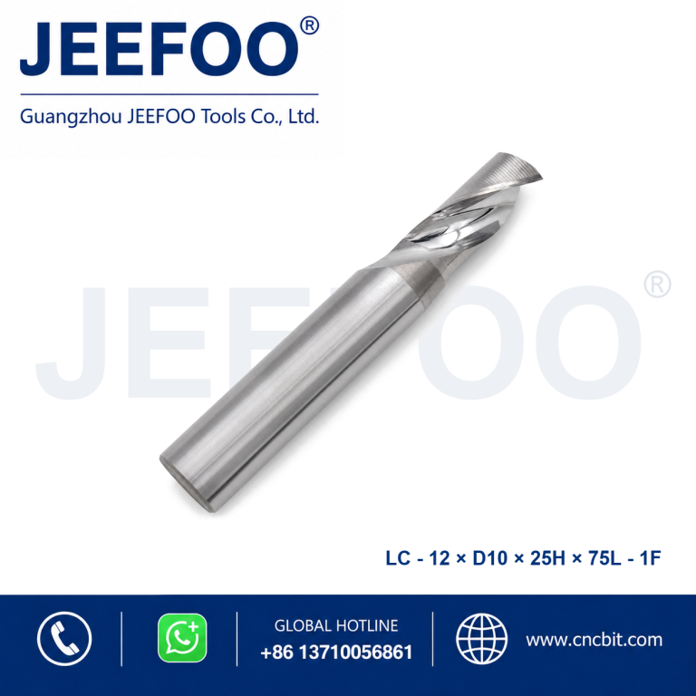 12x10x25x75 Single Flute Aluminum End Mill for Precision CNC Routing