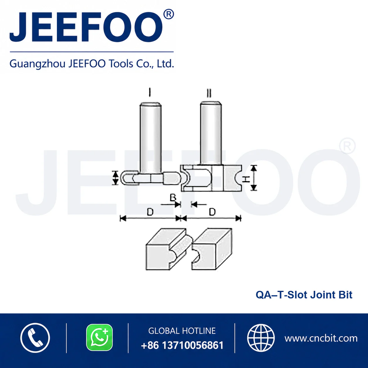 QA T-Type Tenon Cutter Set schematic product image