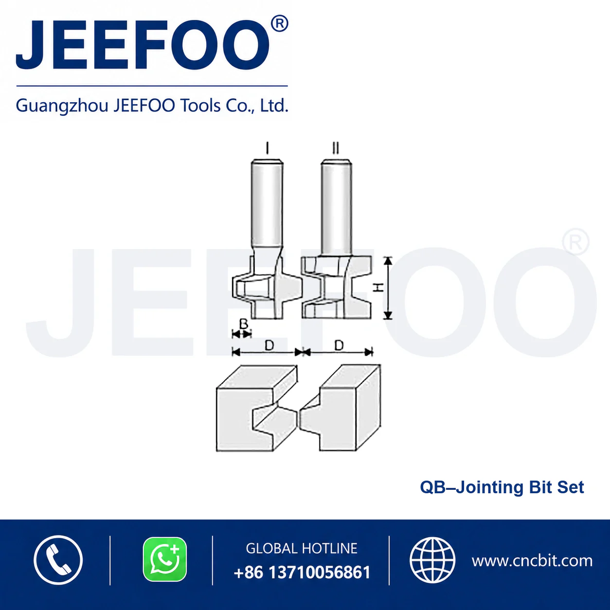 QB T-Type Tenon Cutter Set schematic product image