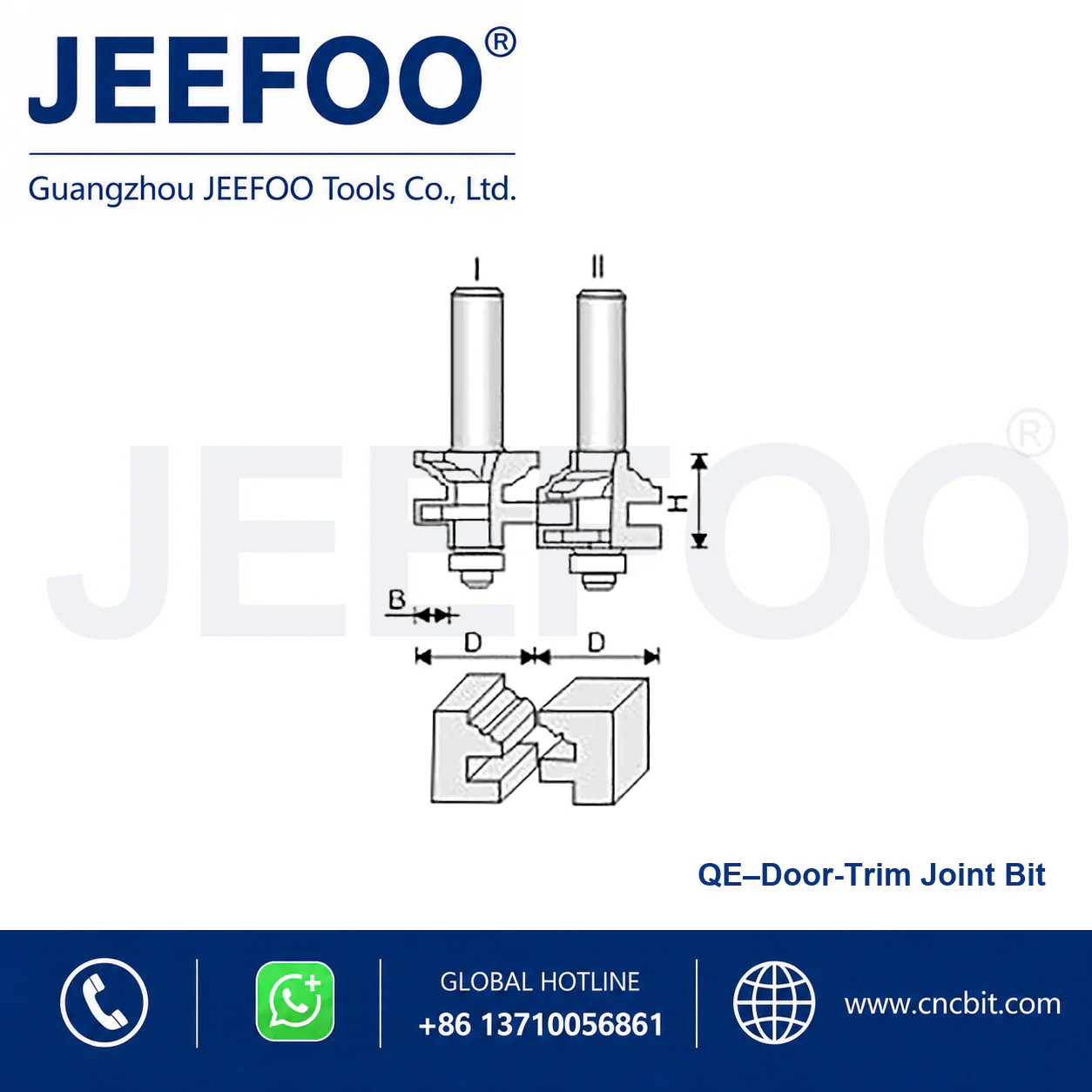 QE T-Type Tenon Cutter Set schematic product image