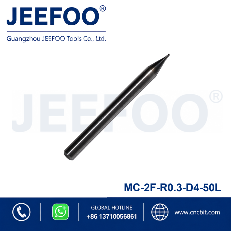 2FxR0.3x4x50L Solid Carbide Ball Nose End Mill for CNC Metal Machining