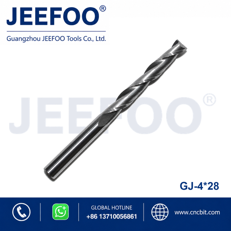 4x28 Two Spiral Flute Bits - Compression Milling Cutter Woodwork DOWN Cut Two Flutes Spiral Carbide Milling Tool CNC Router Wood End Mill Cutter Bits product image