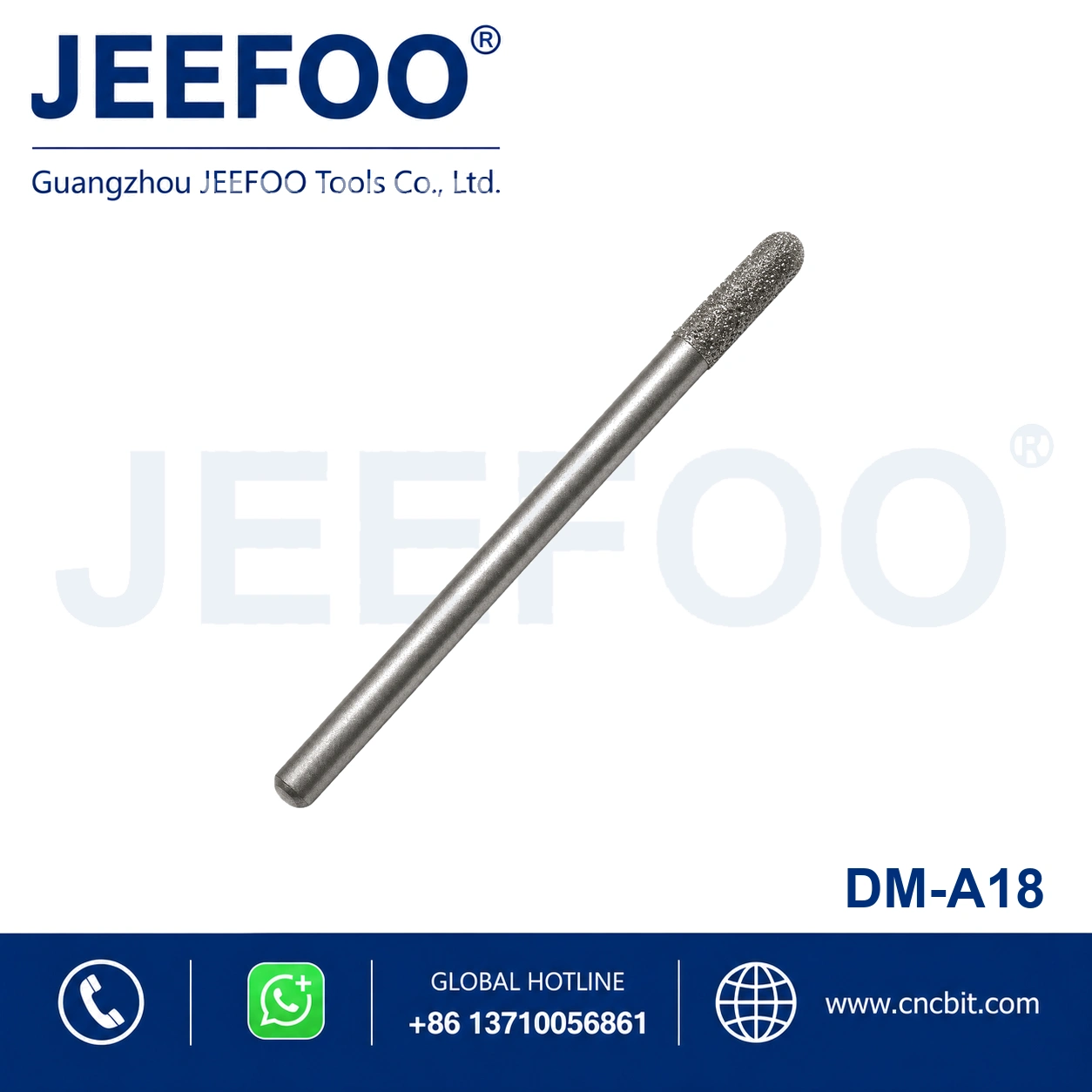Extended 6mm Brazed Diamond Flat Bottom Stone Bit product image